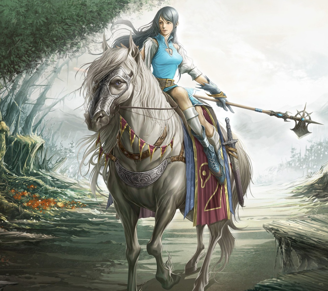 Girl On A Horse wallpaper 1080x960