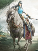 Fondo de pantalla Girl On A Horse 132x176
