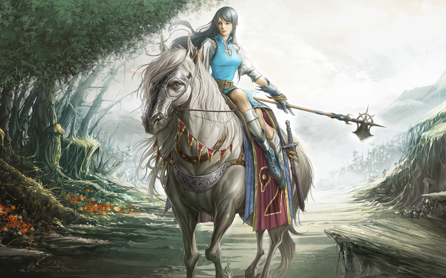 Fondo de pantalla Girl On A Horse 1440x900