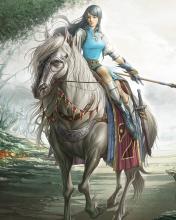 Das Girl On A Horse Wallpaper 176x220