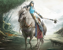 Das Girl On A Horse Wallpaper 220x176