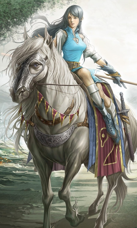 Sfondi Girl On A Horse 480x800