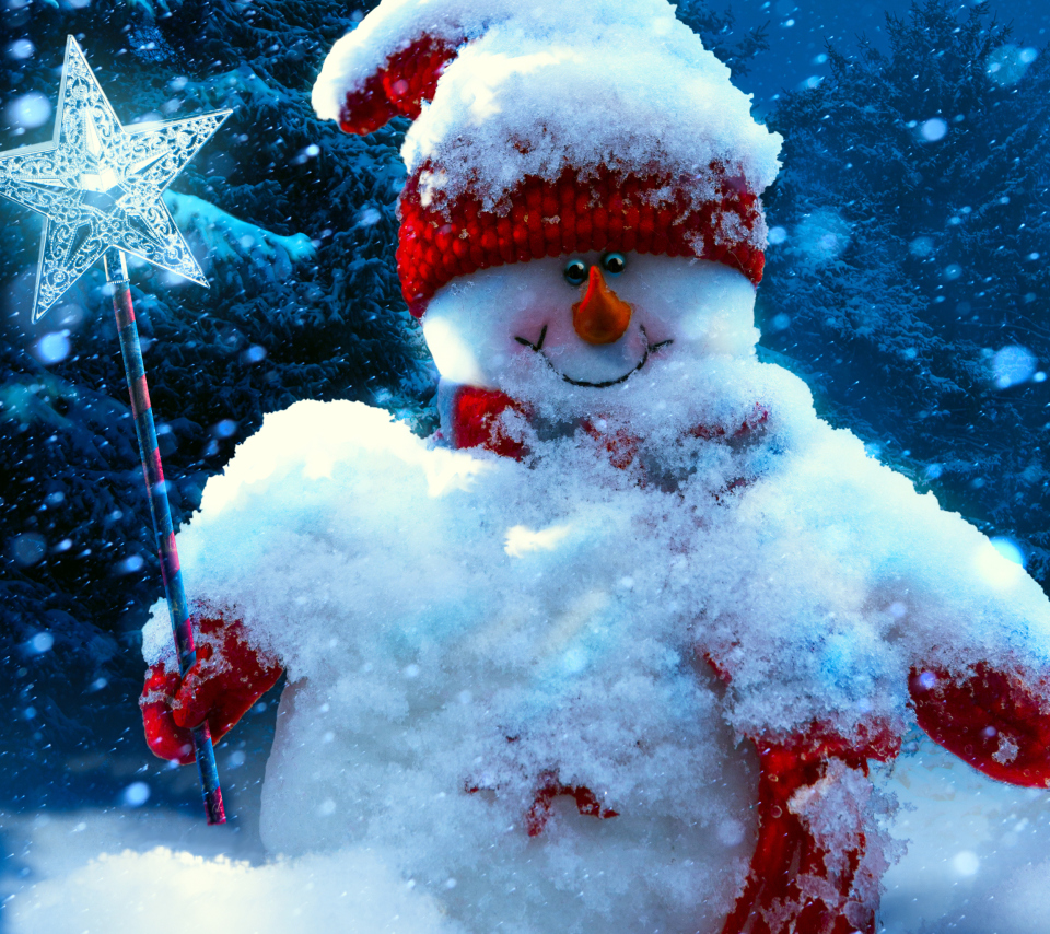 Snowy Snowman wallpaper 960x854