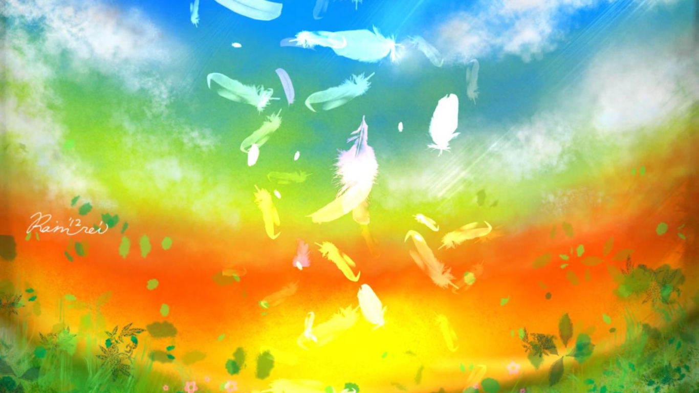 Screenshot №1 pro téma Feather Art 1366x768