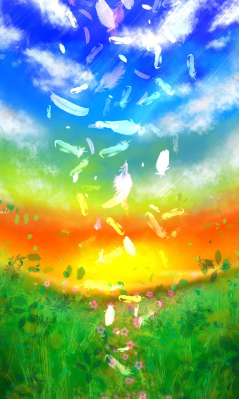 Das Feather Art Wallpaper 480x800