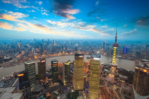 Das Shanghai Sunset Wallpaper 480x320