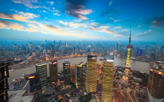 Free Shanghai Sunset Picture for Android, iPhone and iPad