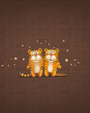 Cute Tigers wallpaper 128x160