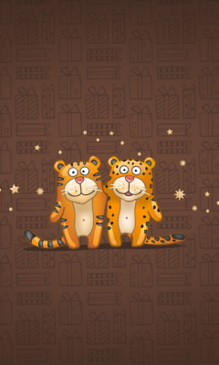 Das Cute Tigers Wallpaper 240x400
