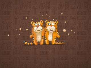 Cute Tigers wallpaper 320x240