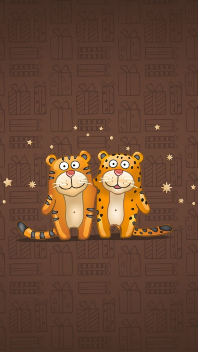 Das Cute Tigers Wallpaper 640x1136