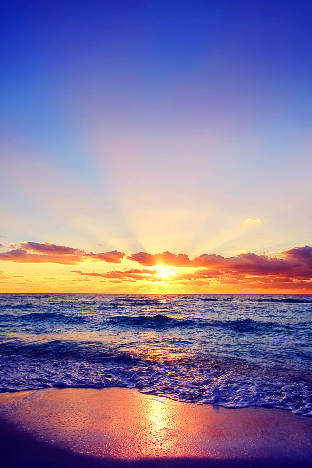 Romantic Sea Sunset wallpaper 640x960