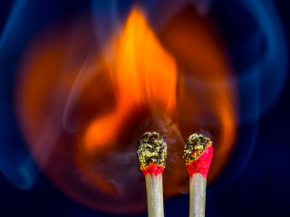 Обои Fire from matches 320x240