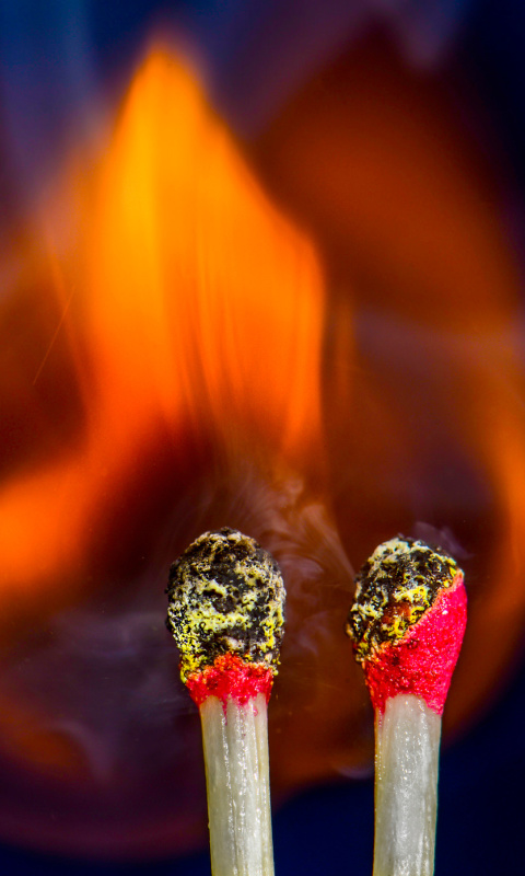 Fire from matches wallpaper 480x800