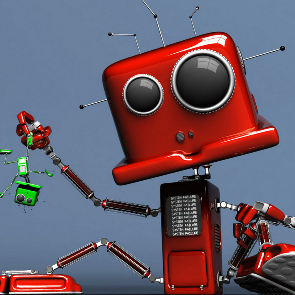 Fondo de pantalla Red Robot 1024x1024