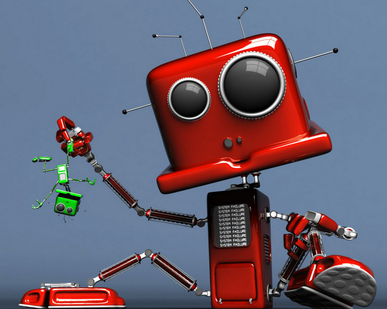 Fondo de pantalla Red Robot 1280x1024