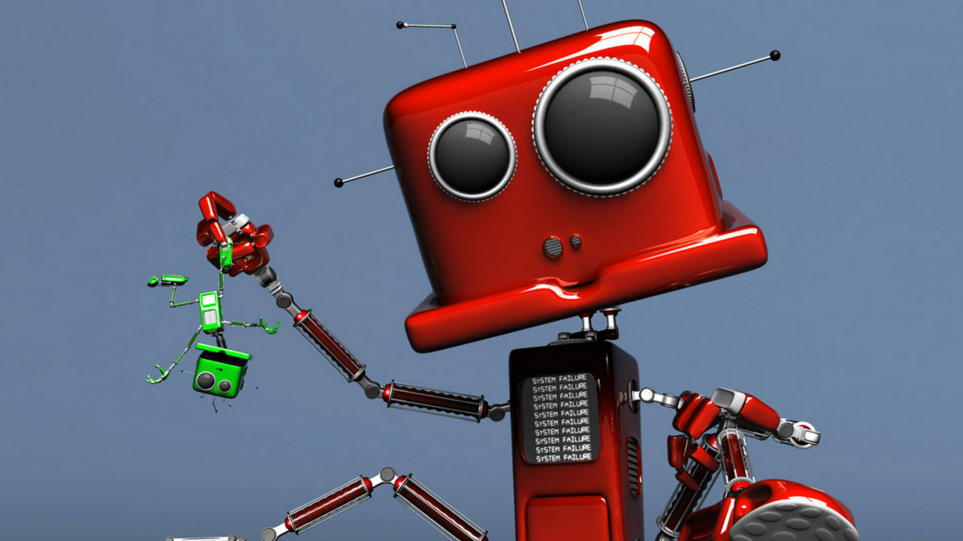 Sfondi Red Robot 1366x768