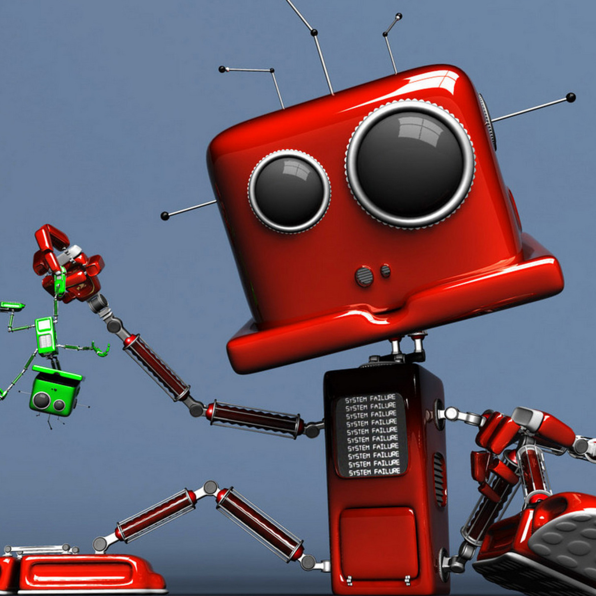 Fondo de pantalla Red Robot 2048x2048