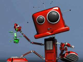 Fondo de pantalla Red Robot 320x240