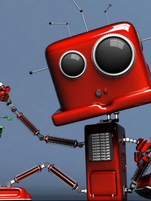 Red Robot wallpaper 480x640