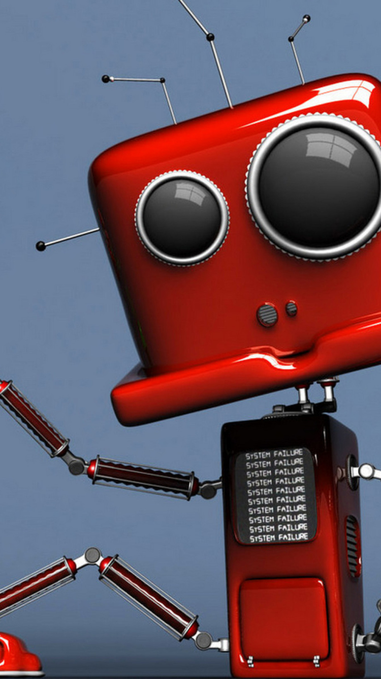 Fondo de pantalla Red Robot 750x1334