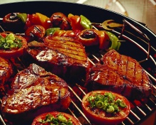 Das Barbecue and Grilling Meats Wallpaper 220x176