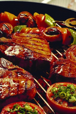 Das Barbecue and Grilling Meats Wallpaper 320x480