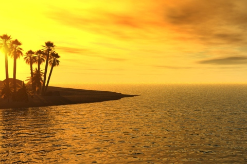 Das Beach Sunset Wallpaper 480x320