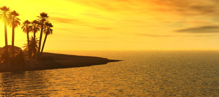 Das Beach Sunset Wallpaper 720x320