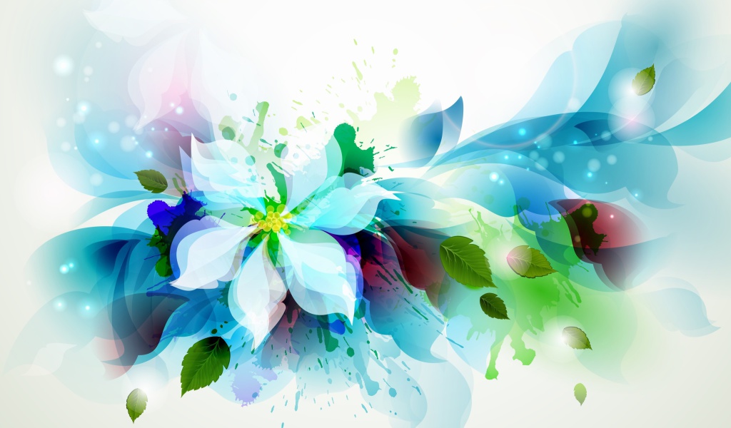 Fondo de pantalla Drawn flower petals 1024x600