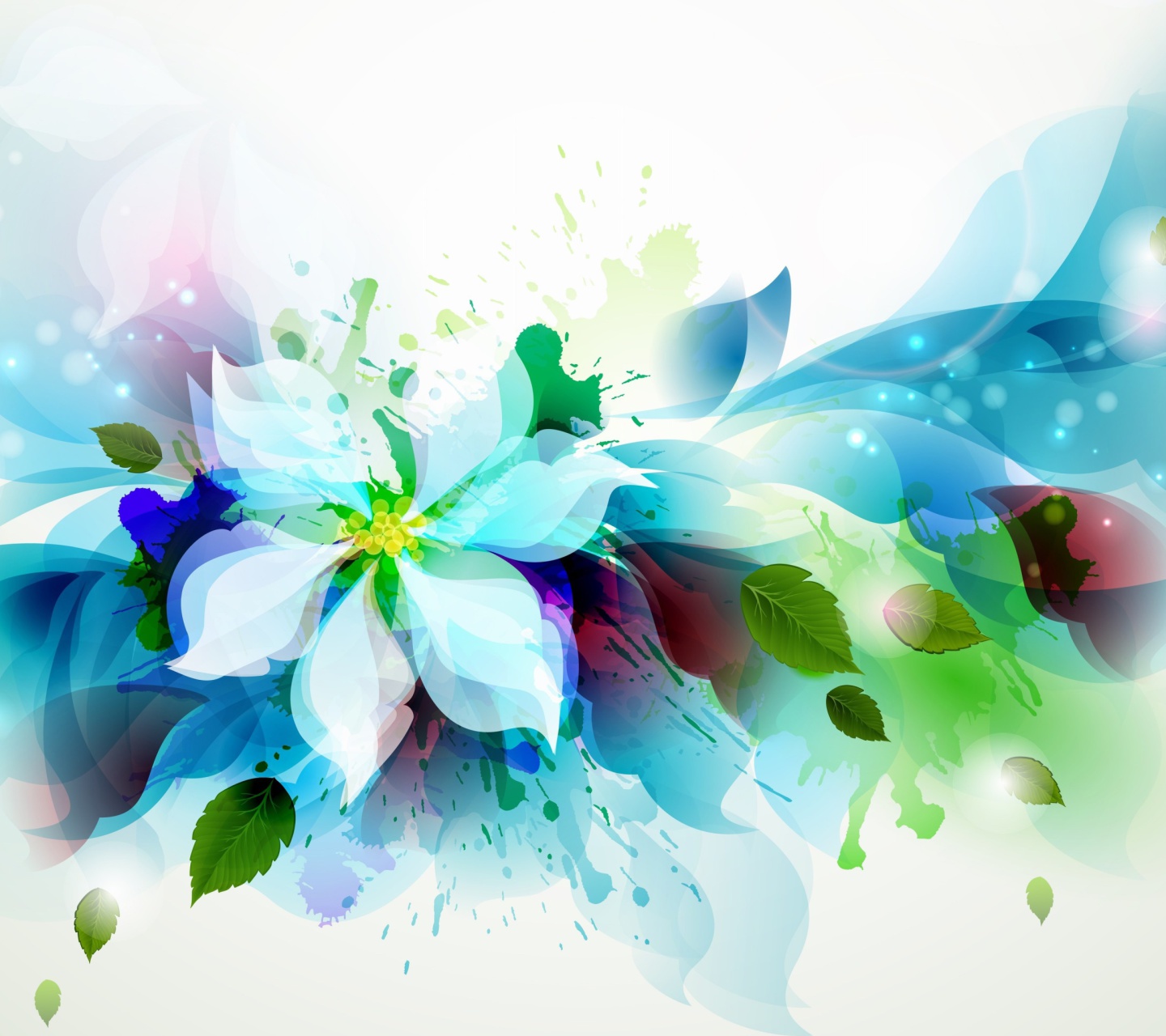 Das Drawn flower petals Wallpaper 1440x1280