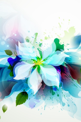 Drawn flower petals wallpaper 320x480