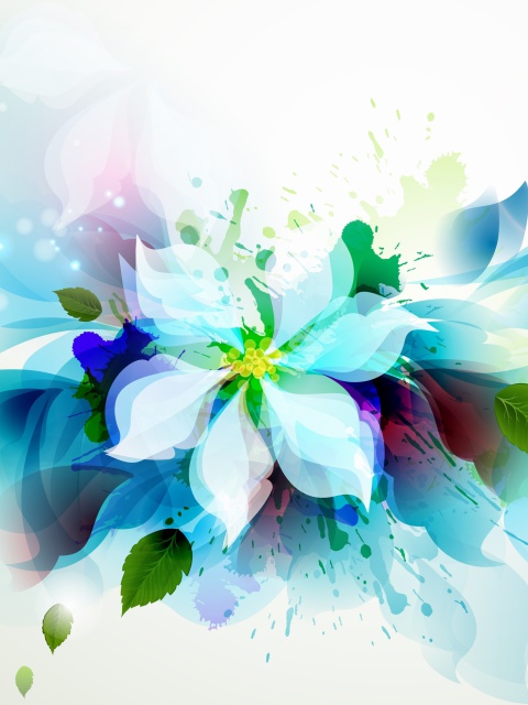 Drawn flower petals wallpaper 480x640