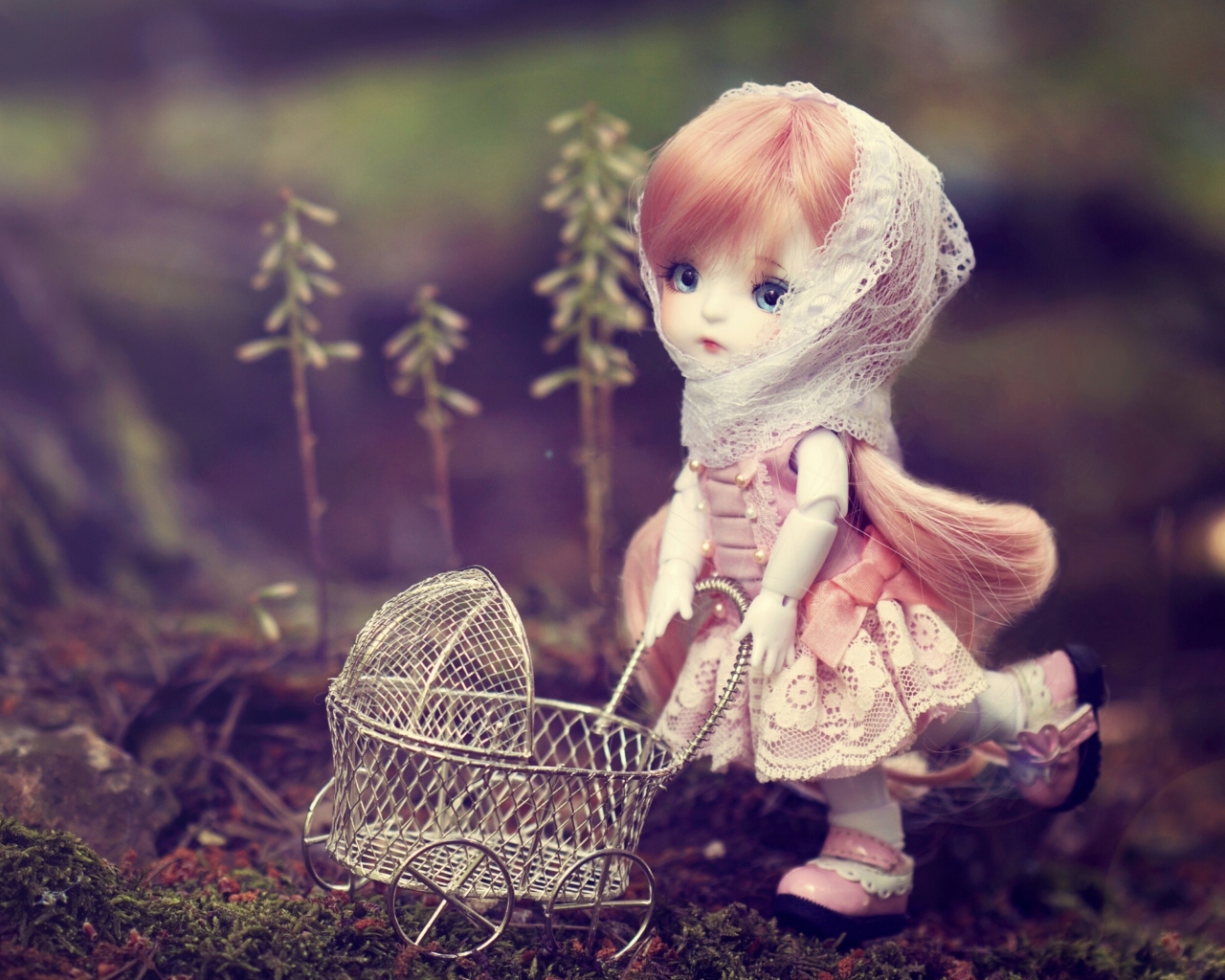 Doll With Baby Carriage wallpaper 1280x1024