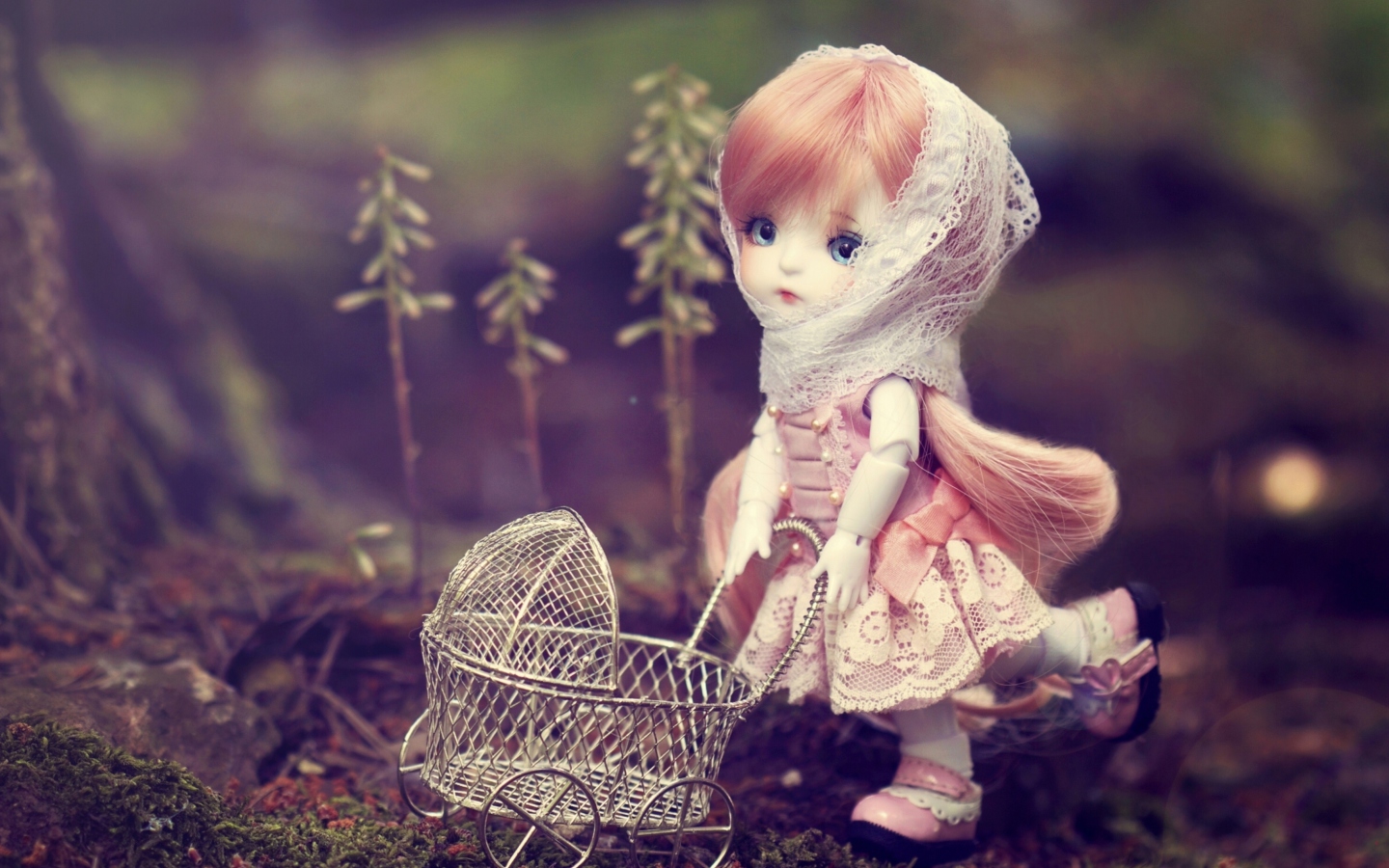 Doll With Baby Carriage wallpaper 1440x900