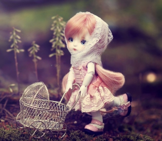 Doll With Baby Carriage - Obrázkek zdarma pro 208x208