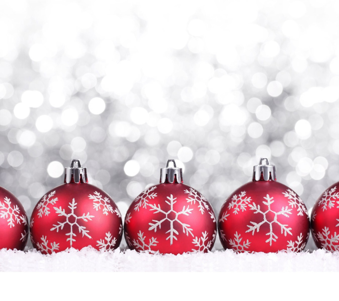 Das Snowflake Christmas Balls Wallpaper 1080x960