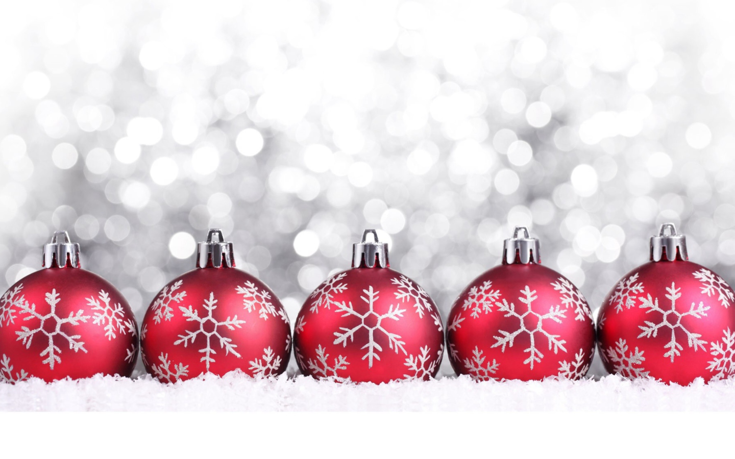 Обои Snowflake Christmas Balls 1440x900