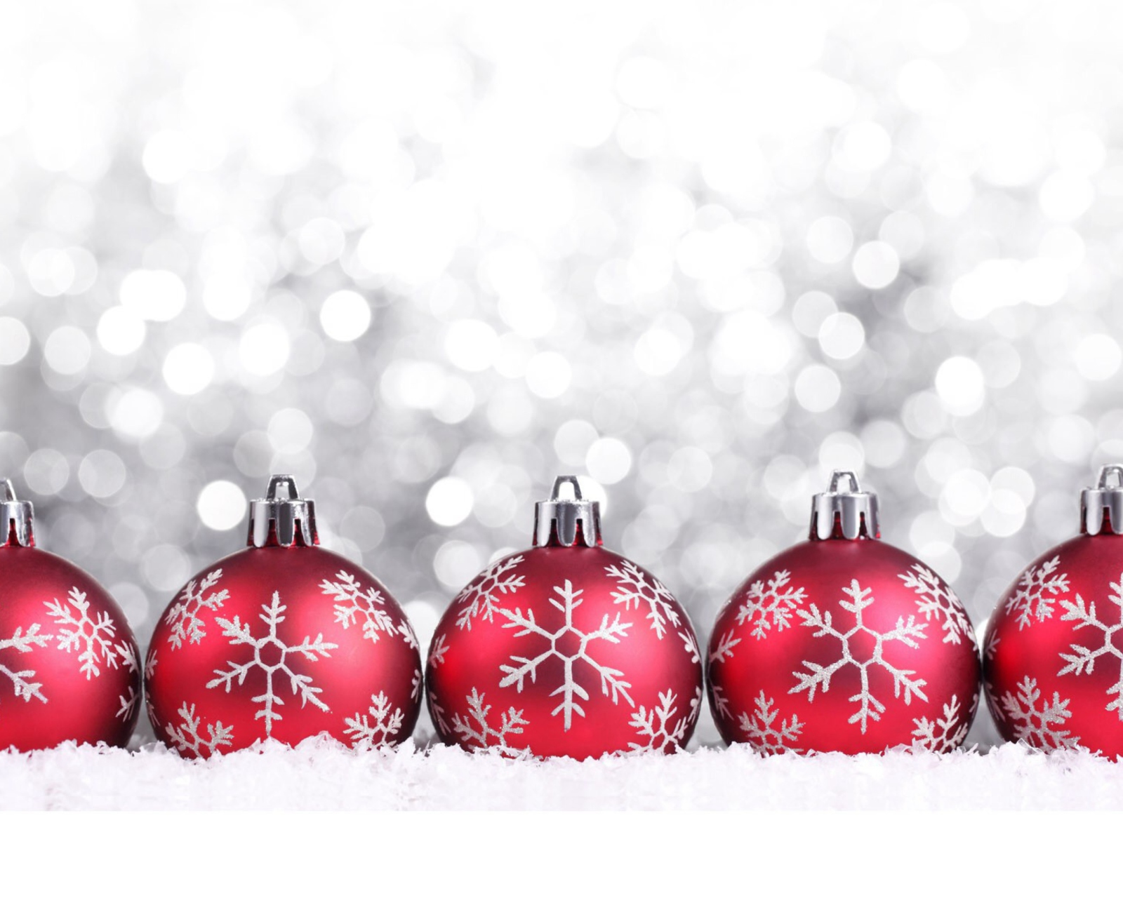 Das Snowflake Christmas Balls Wallpaper 1600x1280