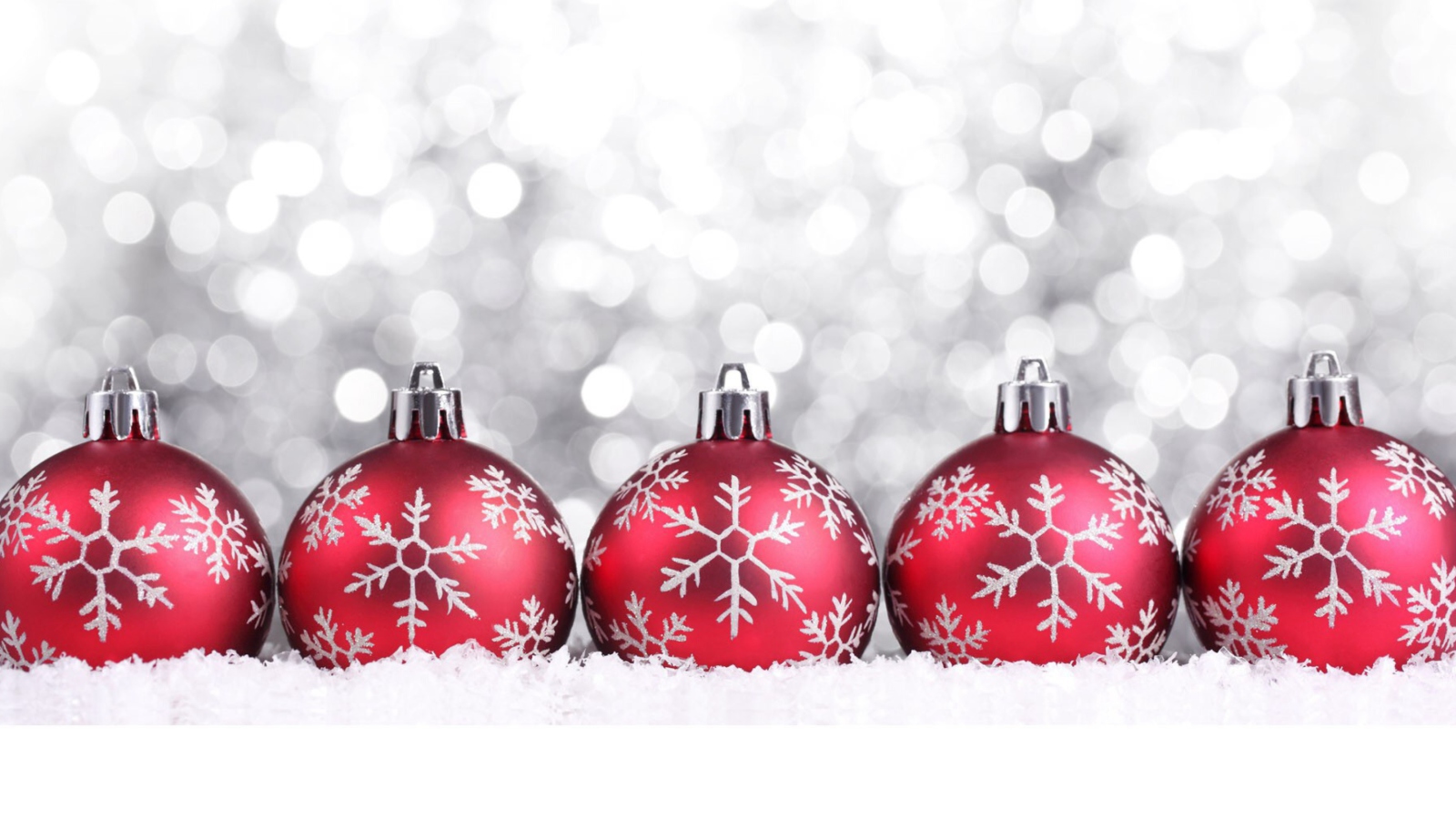 Fondo de pantalla Snowflake Christmas Balls 1600x900
