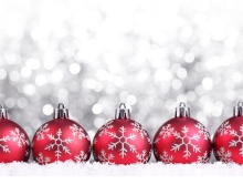 Das Snowflake Christmas Balls Wallpaper 220x176