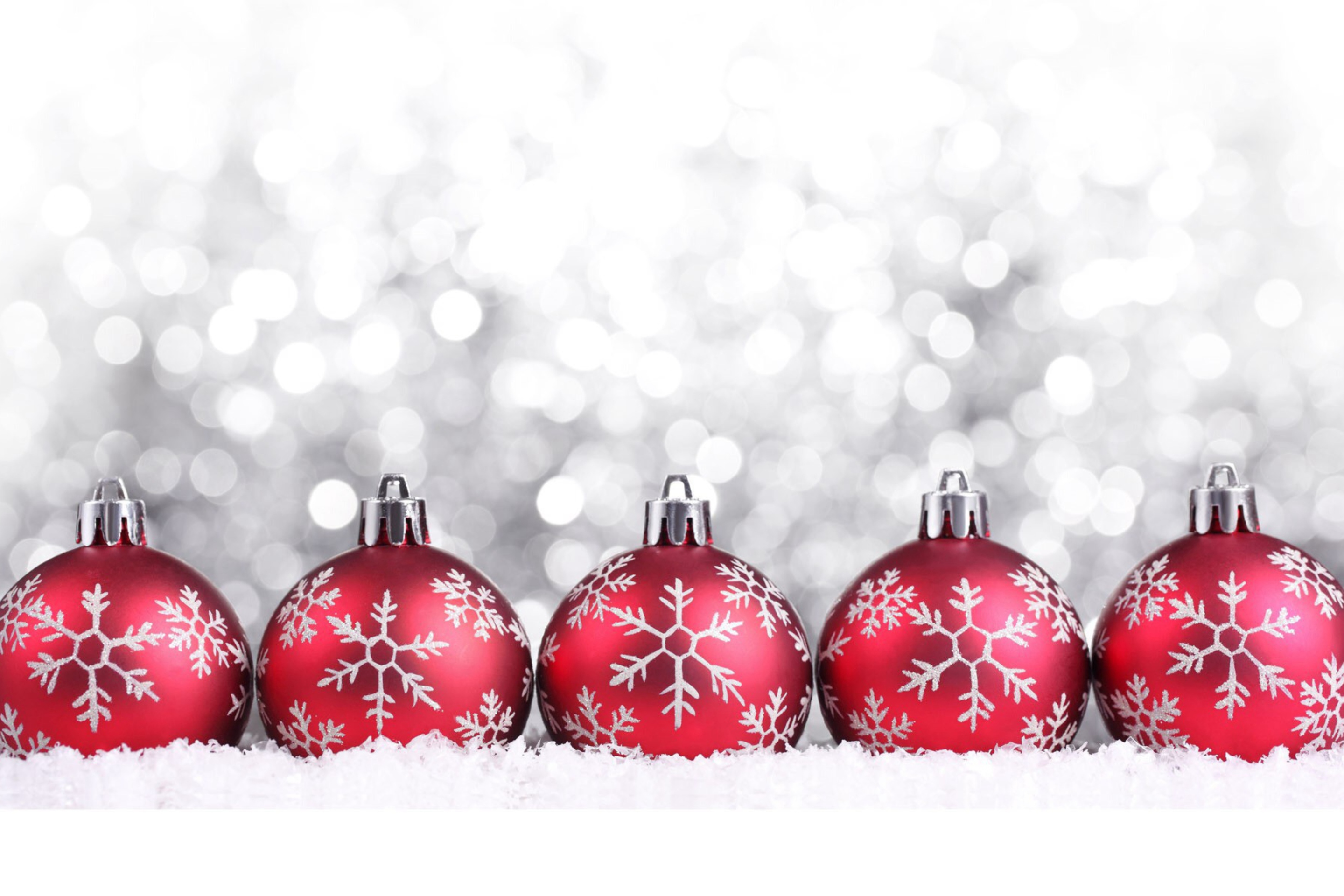 Das Snowflake Christmas Balls Wallpaper 2880x1920