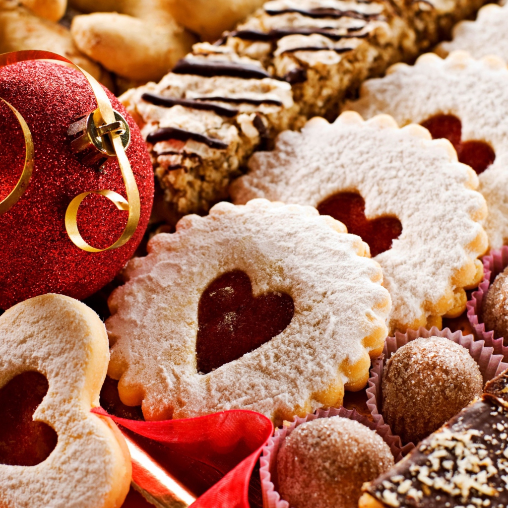 Fondo de pantalla Heart Christmas Cookies 1024x1024
