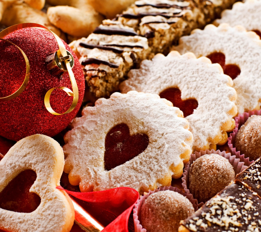 Обои Heart Christmas Cookies 1080x960