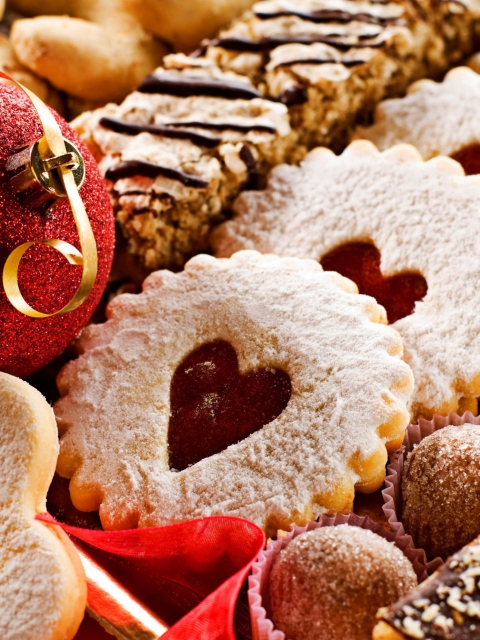 Обои Heart Christmas Cookies 480x640