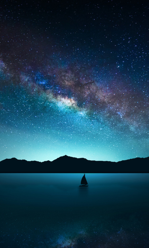 Das Night Sky with Stars Wallpaper 480x800