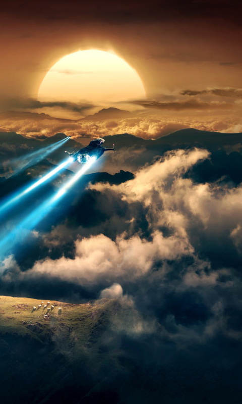 Spaceships In The Sky wallpaper 480x800