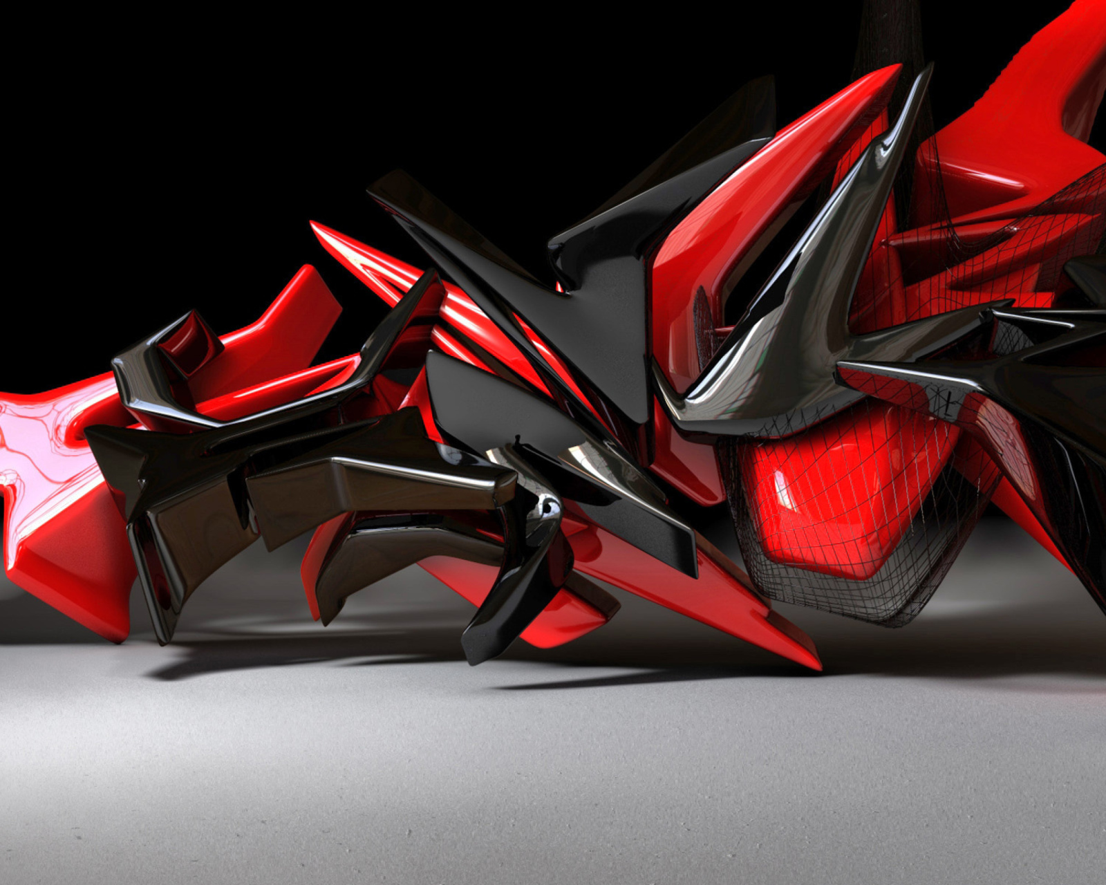 Black And Red 3d Design wallpaper 1600x1280