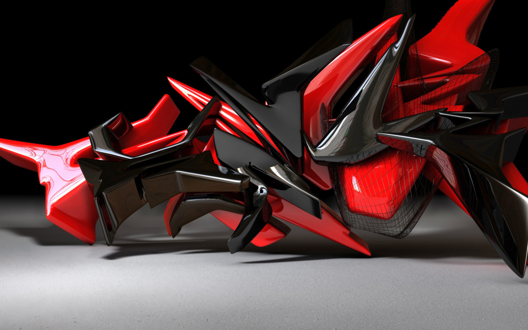Black And Red 3d Design wallpaper 1680x1050