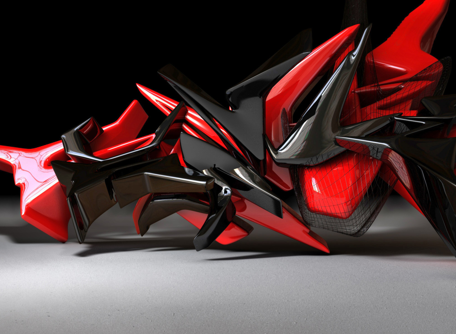 Das Black And Red 3d Design Wallpaper 1920x1408